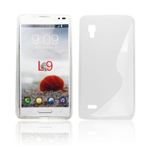 CUSTODIA GEL TPU SILICONE DOUBLE per LG L9 OPTIMUS P760 COLORE BIANCO-TRASPARENTE