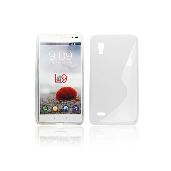 CUSTODIA GEL TPU SILICONE DOUBLE per LG L9 OPTIMUS P760 COLORE BIANCO-TRASPARENTE