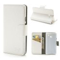 CUSTODIA FLIP ORIZZONTALE PELLE RUVIDA per HUAWEI ASCEND D2 CON STAND E TASCHE PORTA CARTE COLORE BIANCO