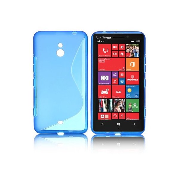 CUSTODIA GEL TPU SILICONE DOUBLE per NOKIA LUMIA 1320 COLORE BLU