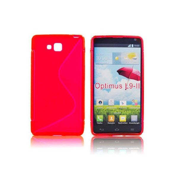 CUSTODIA GEL TPU SILICONE DOUBLE per LG OPTIMUS L9 II, D605 COLORE ROSSO