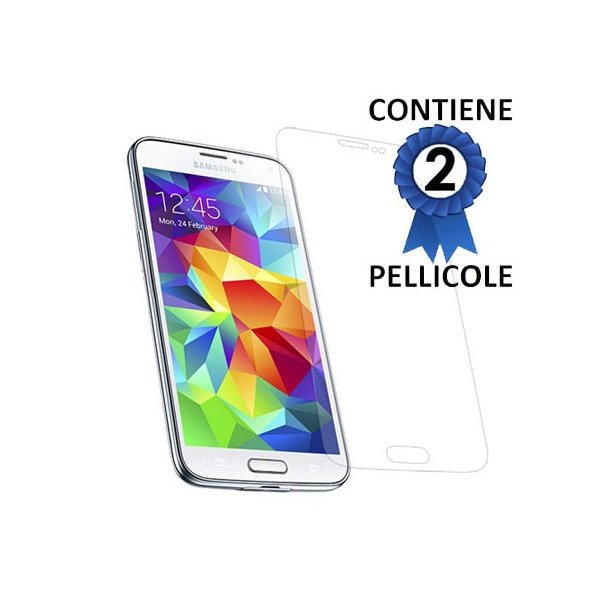 PELLICOLA PROTEGGI DISPLAY per SAMSUNG G900F GALAXY S5, GALAXY S5 NEO G903F, GALAXY S5 PLUS CONFEZIONE 2 PEZZI