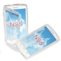 CUSTODIA per LG NEXUS 5 (D820) IN GEL TPU SILICONE FLIP BOOK TOUCH SCREEN COLORE BIANCO TRASPARENTE