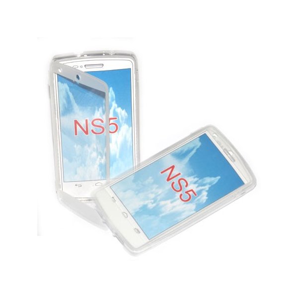 CUSTODIA per LG NEXUS 5 (D820) IN GEL TPU SILICONE FLIP BOOK TOUCH SCREEN COLORE BIANCO TRASPARENTE