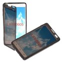 CUSTODIA GEL TPU SILICONE FLIP BOOK TOUCH SCREEN per LG OPTIMUS L9 II, D605 COLORE NERO TRASPARENTE