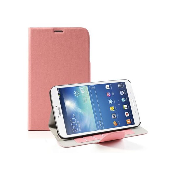 CUSTODIA BOOK ORIZZONTALE per SAMSUNG GALAXY TAB 3 8.0, SM-T310, SM-T311, SM-T315 CON STAND E TASCHE PORTA CARTE COLORE ROSA