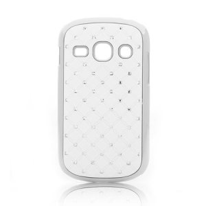 CUSTODIA BACK RIGIDA CON BRILLANTINI per SAMSUNG S6810 GALAXY FAME, S6812 GALAXY FAME DUOS COLORE BIANCO