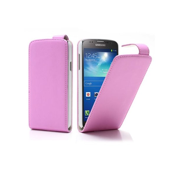 CUSTODIA FLIP VERTICALE PELLE per SAMSUNG I9295 GALAXY S4 ACTIVE COLORE ROSA