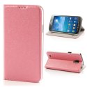 CUSTODIA FLIP ORIZZONTALE PELLE per SAMSUNG I9295 GALAXY S4 ACTIVE CON STAND E CHIUSURA A VENTOSA COLORE ROSA