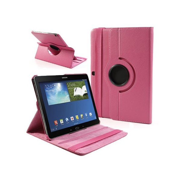 CUSTODIA BOOK ORIZZONTALE PELLE GIREVOLE per SAMSUNG GALAXY NOTE 10.1 (2014 EDITION), SM-P600, SM-P601, SM-P605 COLORE FUCSIA