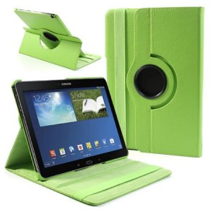 CUSTODIA BOOK ORIZZONTALE PELLE GIREVOLE per SAMSUNG GALAXY NOTE 10.1 (2014 EDITION), SM-P600, SM-P601, SM-P605 COLORE VERDE