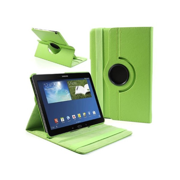 CUSTODIA BOOK ORIZZONTALE PELLE GIREVOLE per SAMSUNG GALAXY NOTE 10.1 (2014 EDITION), SM-P600, SM-P601, SM-P605 COLORE VERDE