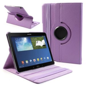 CUSTODIA BOOK ORIZZONTALE PELLE GIREVOLE per SAMSUNG GALAXY NOTE 10.1 (2014 EDITION), SM-P600, SM-P601, SM-P605 COLORE VIOLA