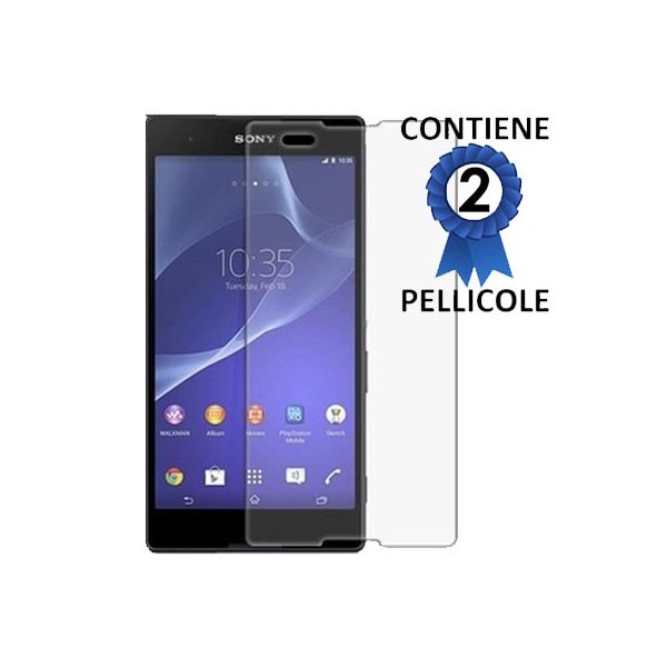 PELLICOLA PROTEGGI DISPLAY per SONY XPERIA T2 ULTRA, D5303 CONFEZIONE 2 PEZZI