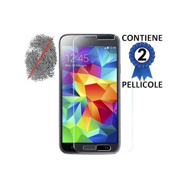 PELLICOLA PROTEGGI DISPLAY ANTI IMPRONTA per SAMSUNG G900F GALAXY S5, GALAXY S5 NEO G903F, GALAXY S5 PLUS CONFEZIONE 2 PEZZI