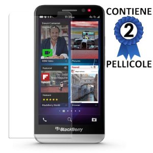 PELLICOLA PROTEGGI DISPLAY per BLACKBERRY Z30 CONFEZIONE 2 PEZZI