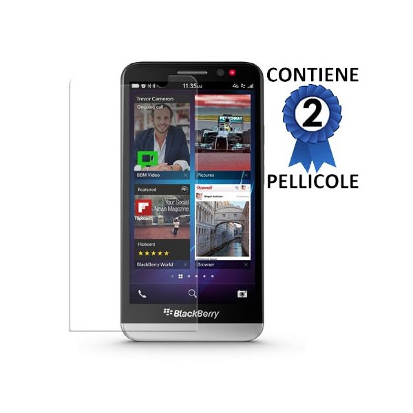 PELLICOLA PROTEGGI DISPLAY per BLACKBERRY Z30 CONFEZIONE 2 PEZZI