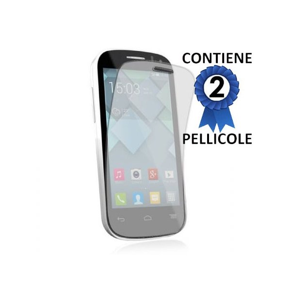 PELLICOLA PROTEGGI DISPLAY per ALCATEL ONE TOUCH POP C3 CONFEZIONE 2 PEZZI