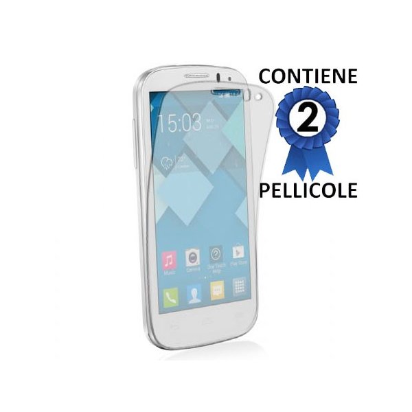 PELLICOLA PROTEGGI DISPLAY per ALCATEL ONE TOUCH POP C5 CONFEZIONE 2 PEZZI