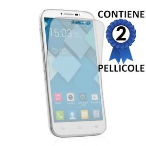 PELLICOLA PROTEGGI DISPLAY per ALCATEL ONE TOUCH POP C7, ONE TOUCH POP C7 DUAL SIM CONFEZIONE 2 PEZZI