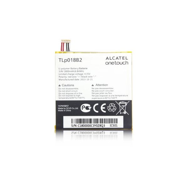 BATTERIA ORIGINALE ALCATEL TLP018B2 per ONE TOUCH IDOL 6030, FIERCE 7024 1800 mAh LI-ION BULK SEGUE COMPATIBILITA'..