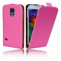 CUSTODIA FLIP VERTICALE SLIM SIMILPELLE per SAMSUNG G900F GALAXY S5, GALAXY S5 NEO G903F, GALAXY S5 PLUS COLORE ROSA