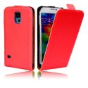 CUSTODIA FLIP VERTICALE SLIM SIMILPELLE per SAMSUNG G900F GALAXY S5, GALAXY S5 NEO G903F, GALAXY S5 PLUS COLORE ROSSO