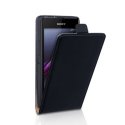 CUSTODIA FLIP VERTICALE SLIM PELLE per SONY XPERIA E1 D2004, D2005 COLORE NERO