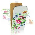 CUSTODIA FLIP VERTICALE SLIM PELLE per SAMSUNG S7562 GALAXY S DUOS, S7560 GALAXY TREND, S7580 FANTASIA FIORI COLORATI