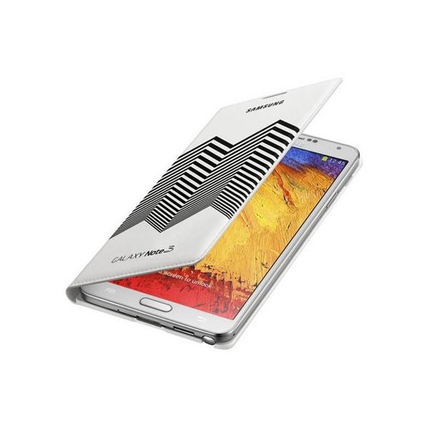 CUSTODIA FLIP COVER ORIGINALE SAMSUNG FIRMATO NICHOLAS KIRKWOOD per N9000 GALAXY NOTE 3 EF-EN900BWEGWW BLISTER