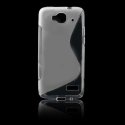 CUSTODIA GEL TPU SILICONE DOUBLE per ALCATEL ONE TOUCH IDOL MINI 6012 COLORE BIANCO-TRASPARENTE