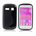 CUSTODIA GEL TPU SILICONE DOUBLE per ALCATEL ONE TOUCH POP C3, POP C2 COLORE NERO