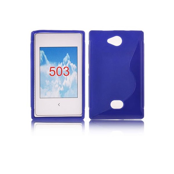 CUSTODIA GEL TPU SILICONE DOUBLE per NOKIA ASHA 503 COLORE BLU