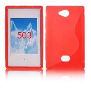 CUSTODIA GEL TPU SILICONE DOUBLE per NOKIA ASHA 503 COLORE ROSSO