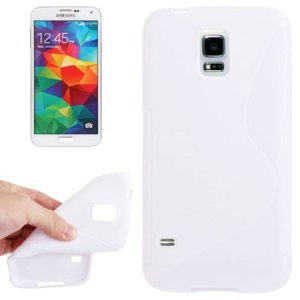 CUSTODIA GEL TPU SILICONE DOUBLE per SAMSUNG G900F GALAXY S5, GALAXY S5 NEO G903F, GALAXY S5 PLUS COLORE BIANCO