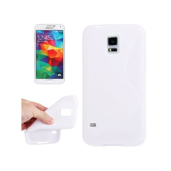 CUSTODIA GEL TPU SILICONE DOUBLE per SAMSUNG G900F GALAXY S5, GALAXY S5 NEO G903F, GALAXY S5 PLUS COLORE BIANCO