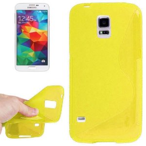 CUSTODIA GEL TPU SILICONE DOUBLE per SAMSUNG G900F GALAXY S5, GALAXY S5 NEO G903F, GALAXY S5 PLUS COLORE GIALLO