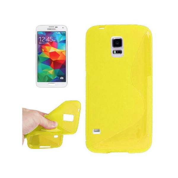 CUSTODIA GEL TPU SILICONE DOUBLE per SAMSUNG G900F GALAXY S5, GALAXY S5 NEO G903F, GALAXY S5 PLUS COLORE GIALLO