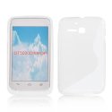 CUSTODIA GEL TPU SILICONE DOUBLE per ALCATEL ONE TOUCH M'POP 5020D COLORE BIANCO - TRASPARENTE