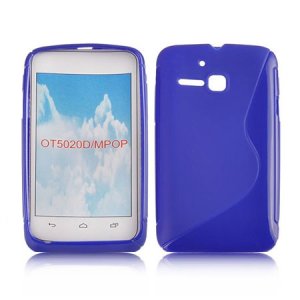 CUSTODIA GEL TPU SILICONE DOUBLE per ALCATEL ONE TOUCH M'POP 5020D COLORE BLU