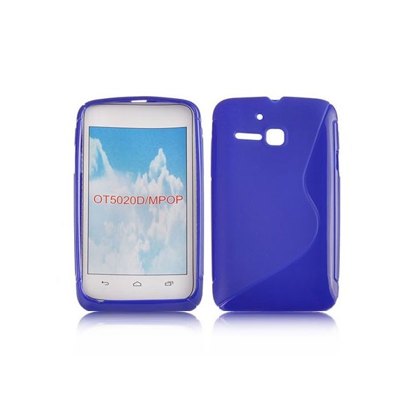 CUSTODIA GEL TPU SILICONE DOUBLE per ALCATEL ONE TOUCH M'POP 5020D COLORE BLU