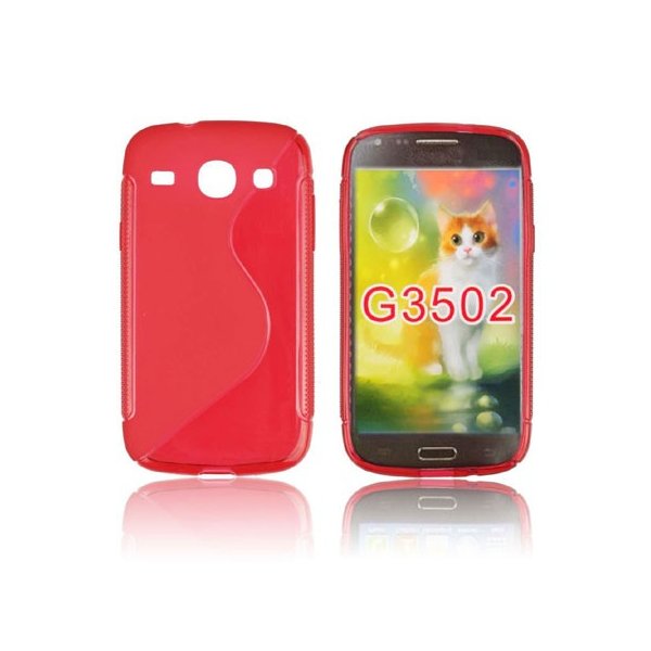 CUSTODIA GEL TPU SILICONE DOUBLE per SAMSUNG G3500 GALAXY CORE PLUS, G3502 GALAXY TREND 3 COLORE ROSSO