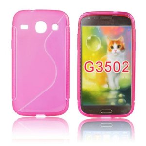 CUSTODIA GEL TPU SILICONE DOUBLE per SAMSUNG G3500 GALAXY CORE PLUS, G3502 GALAXY TREND 3 COLORE ROSA