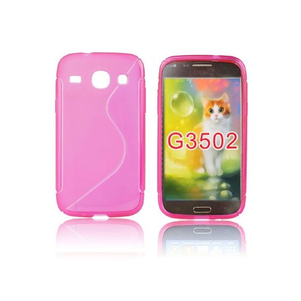 CUSTODIA GEL TPU SILICONE DOUBLE per SAMSUNG G3500 GALAXY CORE PLUS, G3502 GALAXY TREND 3 COLORE ROSA