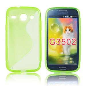 CUSTODIA GEL TPU SILICONE DOUBLE per SAMSUNG G3500 GALAXY CORE PLUS, G3502 GALAXY TREND 3 COLORE VERDE