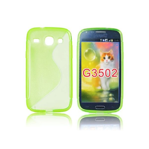 CUSTODIA GEL TPU SILICONE DOUBLE per SAMSUNG G3500 GALAXY CORE PLUS, G3502 GALAXY TREND 3 COLORE VERDE