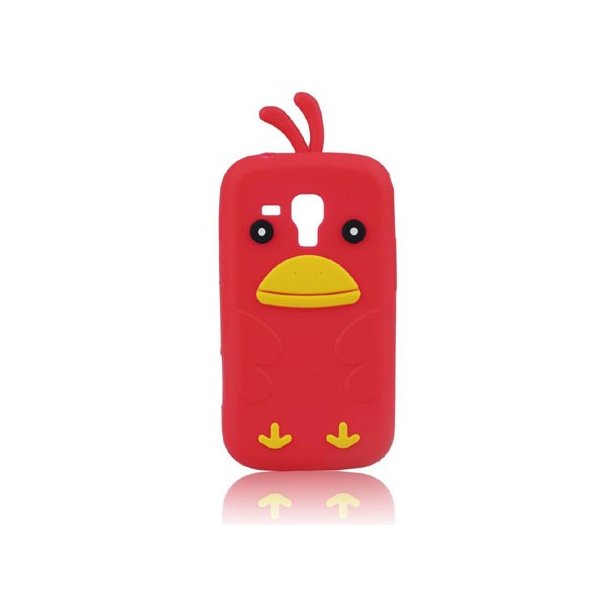 CUSTODIA GEL TPU SILICONE per SAMSUNG S7562 GALAXY S DUOS, S7560 GALAXY TREND, S7580 FANTASIA UCCELLO COLORE ROSSO