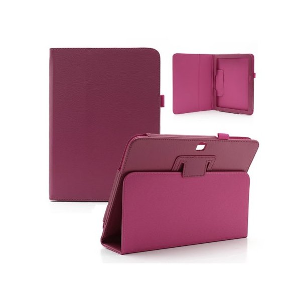 CUSTODIA BOOK PELLE per SAMSUNG P5200 GALAXY TAB 3 10.1, P5210 10.1" POLLICI CON STAND E PORTA PENNA COLORE AMARANTO