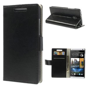 CUSTODIA FLIP ORIZZONTALE BOOK SLIM per HTC DESIRE 700 CON STAND E TASCHE PORTA CARTE COLORE NERO