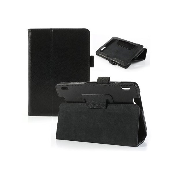 CUSTODIA BOOK ORIZZONTALE PELLE per AMAZON KINDLE FIRE HDX 7" POLLICI CON STAND E PORTA PENNA COLORE NERO